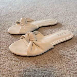 RAYE White Knot Slide Sandals